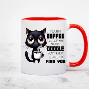 Funny Coffee Mug for Work | Sarcastic Gift for Coworker | Touch My Coffee Slap Quote Mug | Office Humor Mug | Gift for Coffee Lover