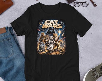 Cat Wars Funny Cat Shirt, Space Cat Parody Tee, SciFi Cat Lover Gift, Galactic Kitty Meme Design, Nerdy Cat Owner Shirt