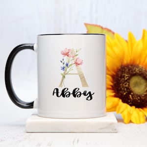 Monogram Initial Name Mug, Customized Name Mug, Coffee Mug, Personalized Mug, Custom Gift, Birthday Gift, Christmas Gift, Holiday Gift