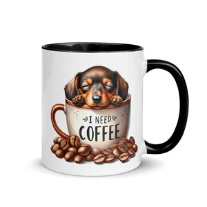 Hond slaapt op koffiemok – grappig hondenliefhebber cadeau, koffiekopje luie pup, schattige mok huisdiereigenaar, hond moeder vader cadeau voor koffie in de ochtend