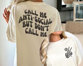 Antisoziales Komfortfarben-T-Shirt: Lustiges Introvert-T-Shirt, Grafik für psychische Gesundheit