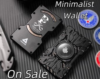 Carbon Fiber Card Holder Money Clip Wallet,Custom Metal Wallet ,RFID Blocking Slim Minimalist Pocket Wallet,Gift for Husband,Groomsman Gifts