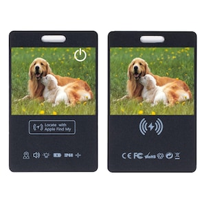 Tarjeta de seguimiento personalizada, delgada, de 1,16 mm, para Apple AirTag, para billetera, con dispositivo localizador portátil, carga magnética y altavoz
