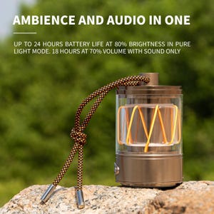 Altavoz Bluetooth personalizado con iluminación ambiental, luces de altavoz para exteriores, altavoces para acampar, altavoces de ambiente personalizados, lámpara de ambiente personalizada