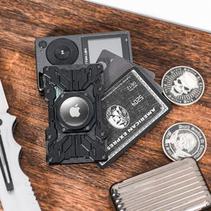 Personalized wallet ,Men's  wallet with AirTag clip,Customize Father's Day gifts,RFID ,Small Aluminum Metal wallet,Gift from a friend