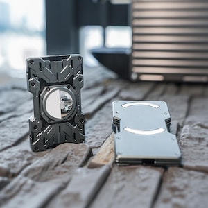 Personalized wallet,men's wallet with AirTag clip,credit card clip,RFID blcoking wallet,small aluminum metal wallet with wallet,cutom wallet