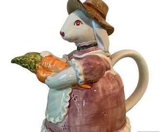 OTAGIRI  Beatrix Potter Style Bunny Rabbit Tea Pot Made In Japan