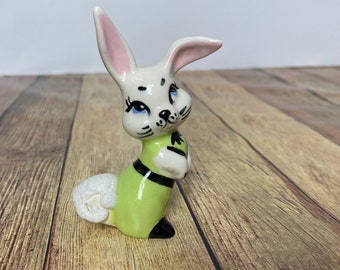 Vintage Porcelain Girl Bunny Rabbit, Easter Decor, Spring Home Decor