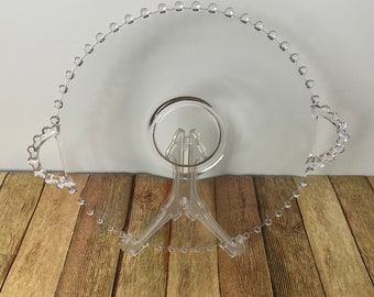 Vintage Imperial Candlewick Clear Round Two Handled Serving Dish 11”