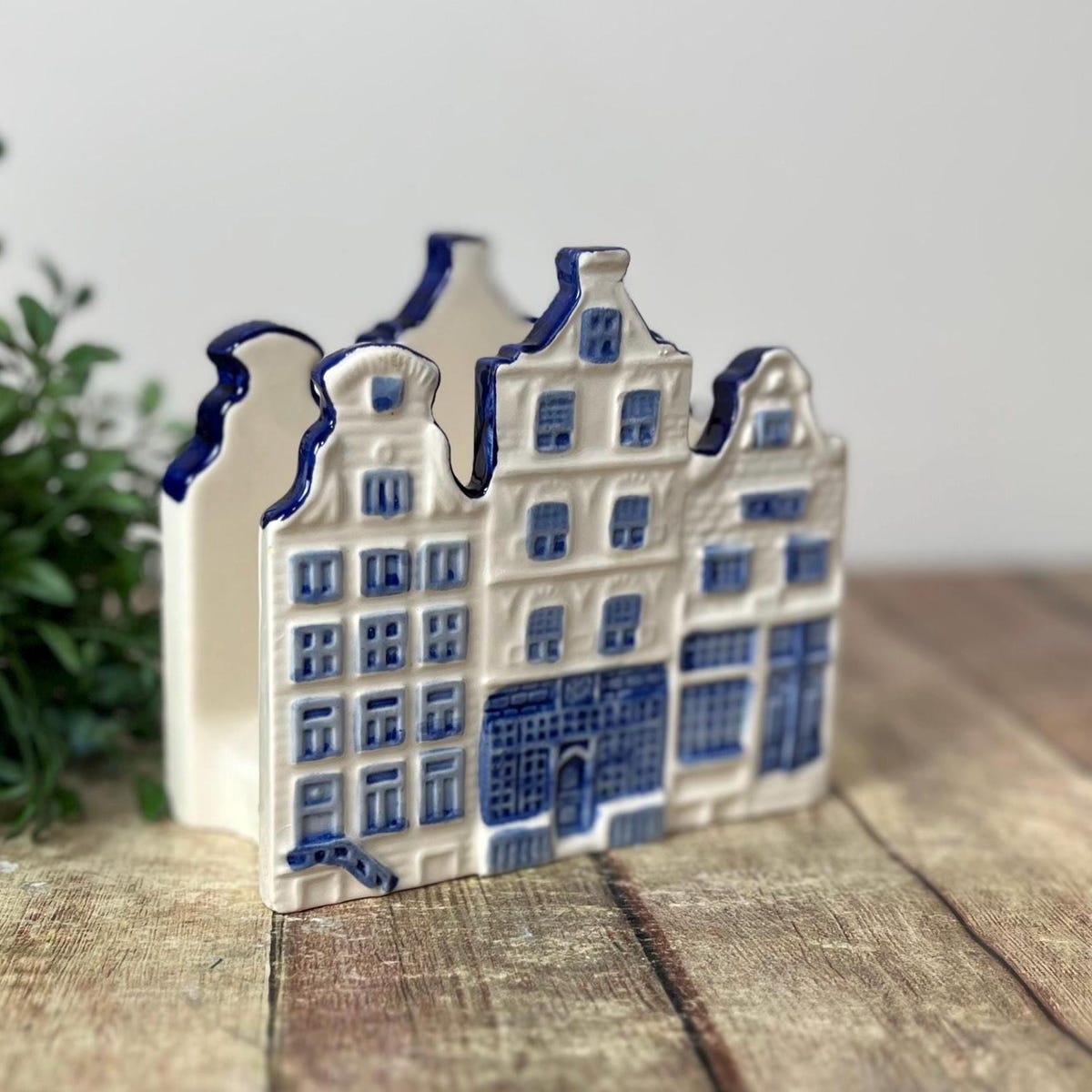 Hand Painted Delft Blue Canal Houses Napkin Holder or Letter Holder - Etsy