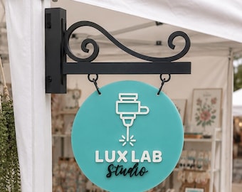 Vendor Market Tent Logo Sign with Hanger | Custom Acrylic Booth Sign for Small Businesses