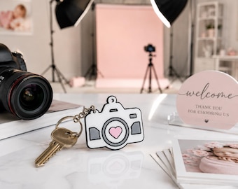 Camera NFC Tik om te delen-sleutelhanger: cadeau voor fotograaf