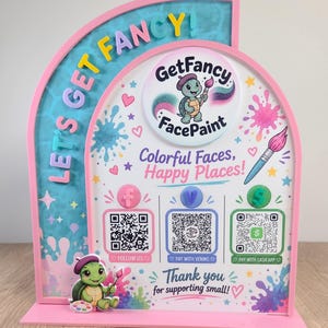Acryl QR-standaard met visitekaarthouder | Display met logo op maat voor uw stand | Standbord voor verkopers afbeelding 6