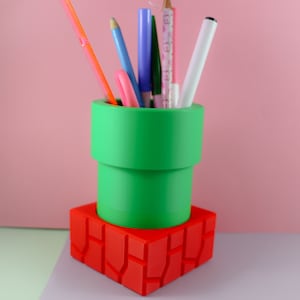 Mario Bros Pipe-Shape Bleistifthalter Spaß und Funktionales Schreibtisch Zubehör Luigi Gamer Schreibtisch Dekor Geek Lehrer Geschenk Mario Kinder Schreibtisch Zubehör