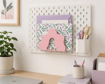 IKEA SKÅDIS Paper & Mail Holder | Pegboard Organizer | Notebook Storage | Office Wall Storage