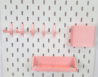 Ikea Skadis Pegboard Accessories: PLA Hooks, Shelf & Bin Set