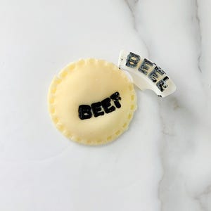 Sello de masa con tinta comestible personalizada / Herramienta para marcar el sabor de pastelitos y empanadas personalizadas / Negocio de alimentos