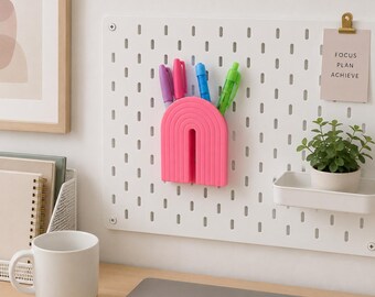 Rainbow Pencil Holder for IKEA SKADIS Pegboard | Kids Markers Desk Organizer, Office Storage