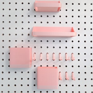 Standard Pegboard Accessories Set,  Pegboard bin, Craft room Pegboard Shelf Garage Storage Home Office Scissors organizer, Pegboard Hooks