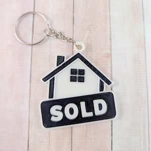 Realtor House Keychain, Gift Buyer Closing Gift, Real State Agent Sold, Marketing Keyring, Seller Housewarming, Sold House Gift
