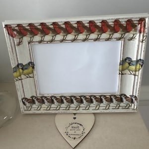 Emma Bridgewater inspired garden birds design decorated photo frame in 6x4