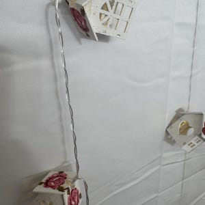 Emma Bridgewater inspired various designs string light up decorative little wooden houses battery operated