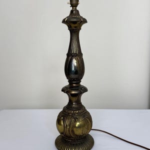 Vintage Ornate Metal Table Lamp Base, Classical Design