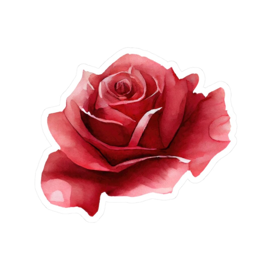 Red Rose Sticker - Etsy