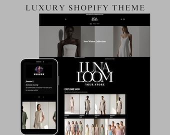 Dark Luxury Shopify Theme for Clothing, Fashion Shopify Template, Shopify Template for clothes, Clean Luxury Shopify Theme
