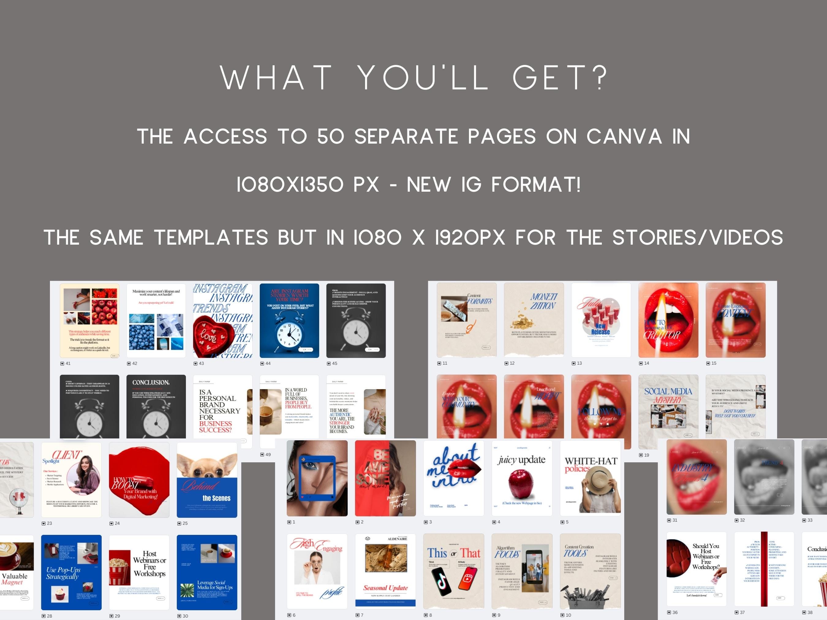 Facebook Photo Face Less 100 Faceless Instagram Templates: Social Media Marketing Posts (canva ...