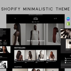 Shopilly Theme Haarverlängerungen, Website Template für Perücken, Haarverlängerungen, Vorgefertigte Haar Website, Lux Hair