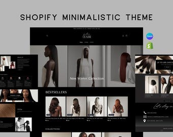 Shopify Theme Hair Extensions, Shopify Website Template, Shopify Theme for Wigs, Hair Extensions, Premade Hair Website, Lux Hair