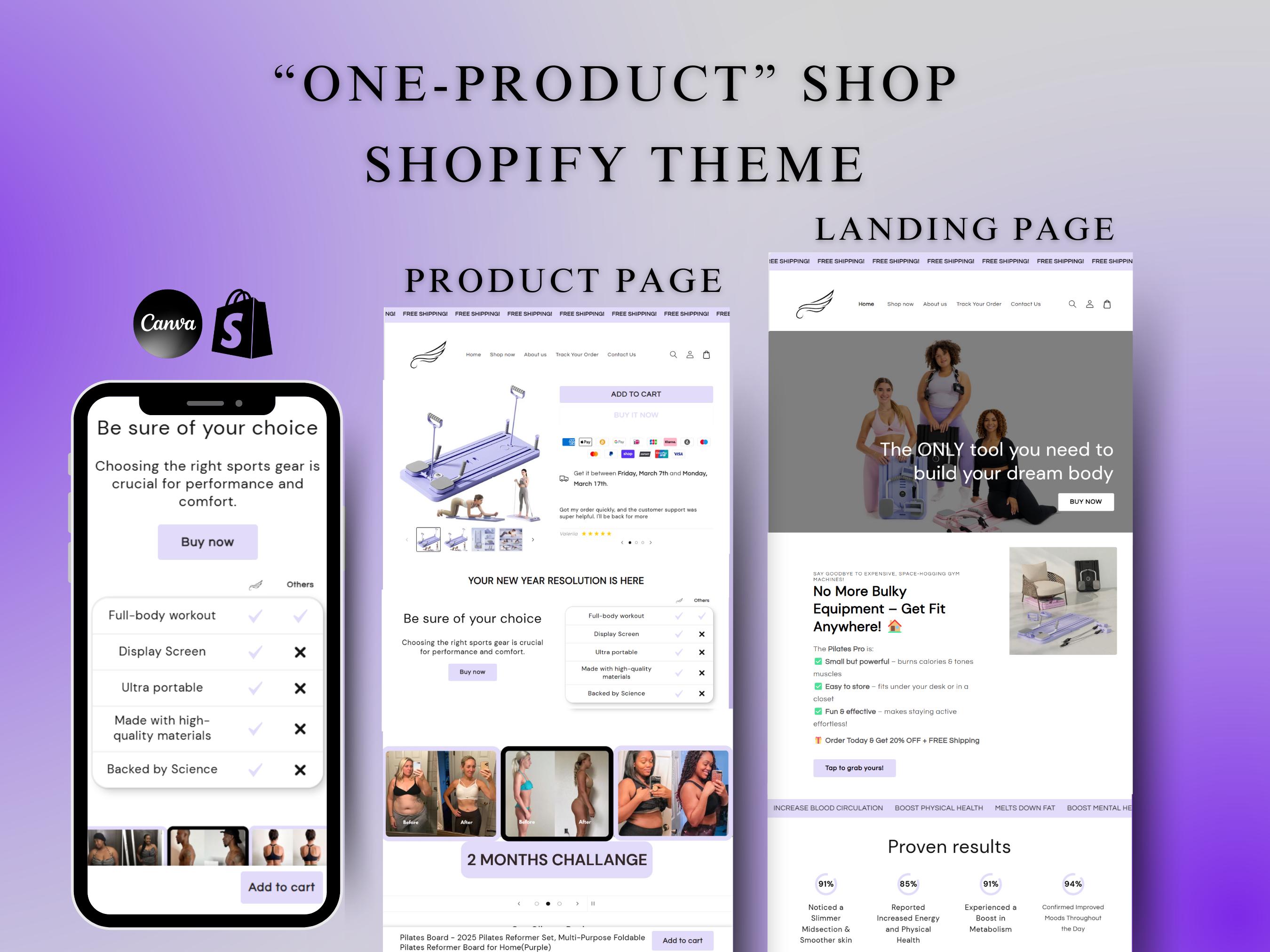 Shopify Theme for One Product Shop, Sport Fashion Shopify Template, Clean Shopify Template for Dropshipping store