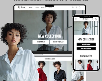 Clean Shopify Theme for Clothing, Shopify 2.0 Theme Template, Fashion Shopify Template, Clean Shopify Theme for Clothing