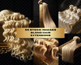 50 Blond Hair Extensions Stock Photos: Website Banners, Luxury Hair Images