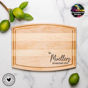 Personalized Name Engraved Cutting Board Wedding Gift, Custom Charcuterie Board, Wood Anniversary Gift, Bridal Shower, Housewarming Gift
