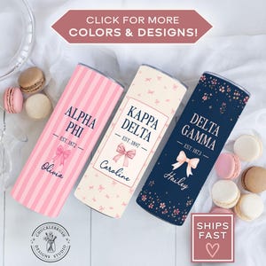 Personalized Sorority Tumbler, Custom Greek Life Gift, Preppy Sorority Sister Cups, Rush Week Gift, Big Little Reveal, Cute Sorority Merch