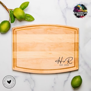 Custom Charcuterie Board Gift, Engraved Wood Serving Board Grilling Gift, Personalized Cutting Board Wedding Couples Gift, His and Her Gift