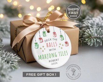 Mahjong Christmas Ornament, Custom Mahjong Gifts for Women, Mah Jong Ornament, Customized Mahjong Tiles Ornaments, Mom Mahjong Gift Grandma