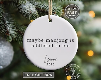 Funny Mahjong Ornament, Custom Mahjong Gifts for Women, Mah Jong Christmas Ornament, Mahjong Tiles Ornaments, Mom Mahjong Gals Gift Grandma