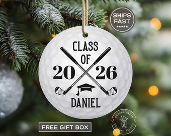 Custom Golf Ornament, Custom Golf Graduation Gift, Personalized Golf Balls Christmas Ornament, Senior Graduation Gift, Golf Gift, Grad Gift