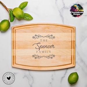 Custom Family Name Engraved Wood Cutting Board, Unique Personalized Wedding Gift Ideas, Custom Name Charcuterie Board Gift, Anniversary Gift