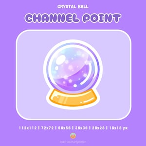 Cute Crystal Ball Icon | Twitch Channel Point Stream | Bits | Sub Badge | Icon | YouTube | Discord | Magic Witch Fantasy Witchcraft Mage