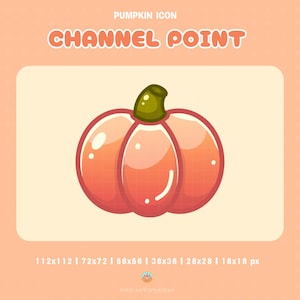 Cute Pumpkin Icon | Twitch Channel Point Stream | Bits | Sub Badge | YouTube | Discord | Autumn Fall Halloween Adorable Kawaii Cottage Core