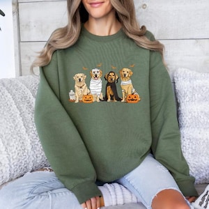 Golden retriever-spook, hondensweatshirt, halloween-sweater, halloween-sweatshirt, halloween-sweater, spooksweatshirt, spookhondshirt