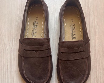 Women Earthing Grounded Shoe, Handmade Leather Barefoot Shoes, Dark Brown, Earth Shoe Barefoot, All Leather Shoes