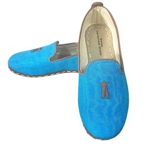 Linen Espadrilles for Men, Hand Stitched, Flat French stripes espadrilles shoes, Espadrilles without rubber, Leather Sole
