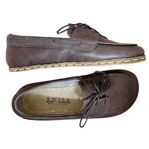 Womens Dark Brown Wide Toe Box Barefoot Shoes, All Natural Leather Womens Wider Shoes