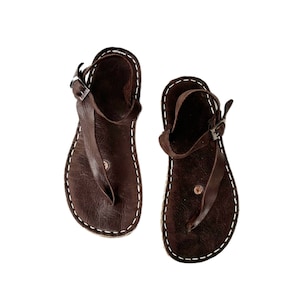 Dark Brown | Grounding Sandals | Sustainable Handmade Leather Womens Traveler Sandals | Copper Rivets