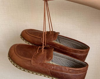 Womens Grounding Shoes, New Crazy Brown, Barefoot Shoes Women, Grounding Shoes Copper, Leather Sole